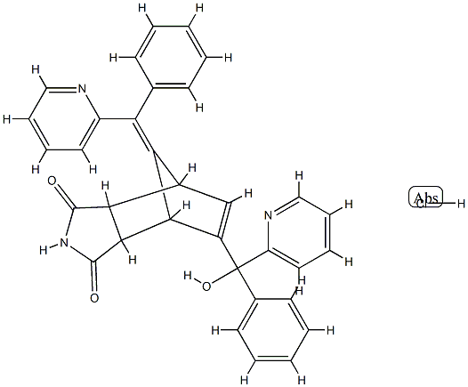 ５－（ヒドロキシ－２－ピリジルベンジル）－７－（２－ピリジルベンジリデン）－５－ノルボネン－２，３－ジカルボキシド塩酸塩 化学構造式