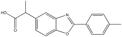 α-Methyl-2-(4-methylphenyl)-5-benzoxazoleacetic acid Struktur