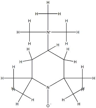 4-(N,N,N-trimethylamino)-2,2,6,6-tetramethylpiperidine-1-oxyl 化学構造式