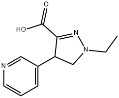 1H-Pyrazole-3-carboxylicacid,1-ethyl-4,5-dihydro-4-(3-pyridinyl)-(9CI) Structure