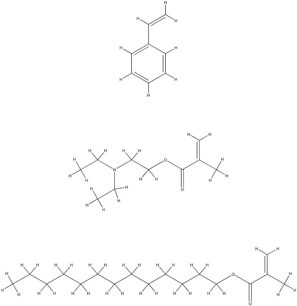 2-Propenoic acid, 2-methyl-, 2-(diethylamino)ethyl ester, polymer with ethenylbenzene and tridecyl 2-methyl-2-propenoate 化学構造式