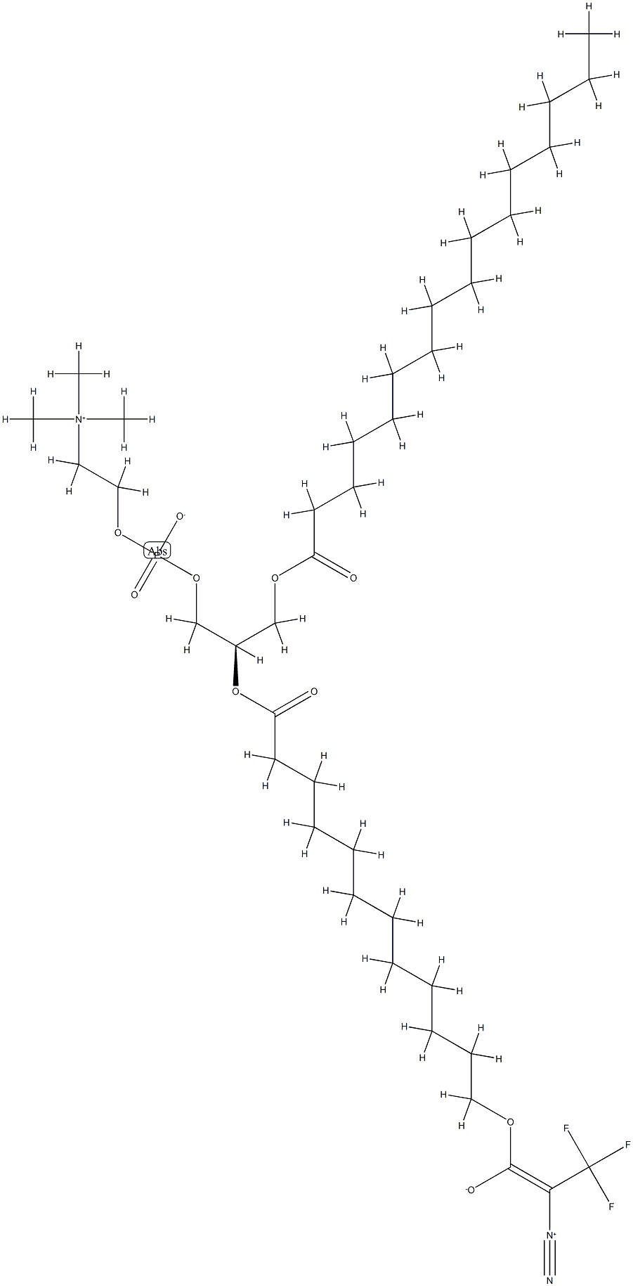 1-palmitoyl-2-omega-(2-diazo-3,3,3-trifluoropropionyloxy)lauroyl-sn-glycero-3-phosphocholine Structure