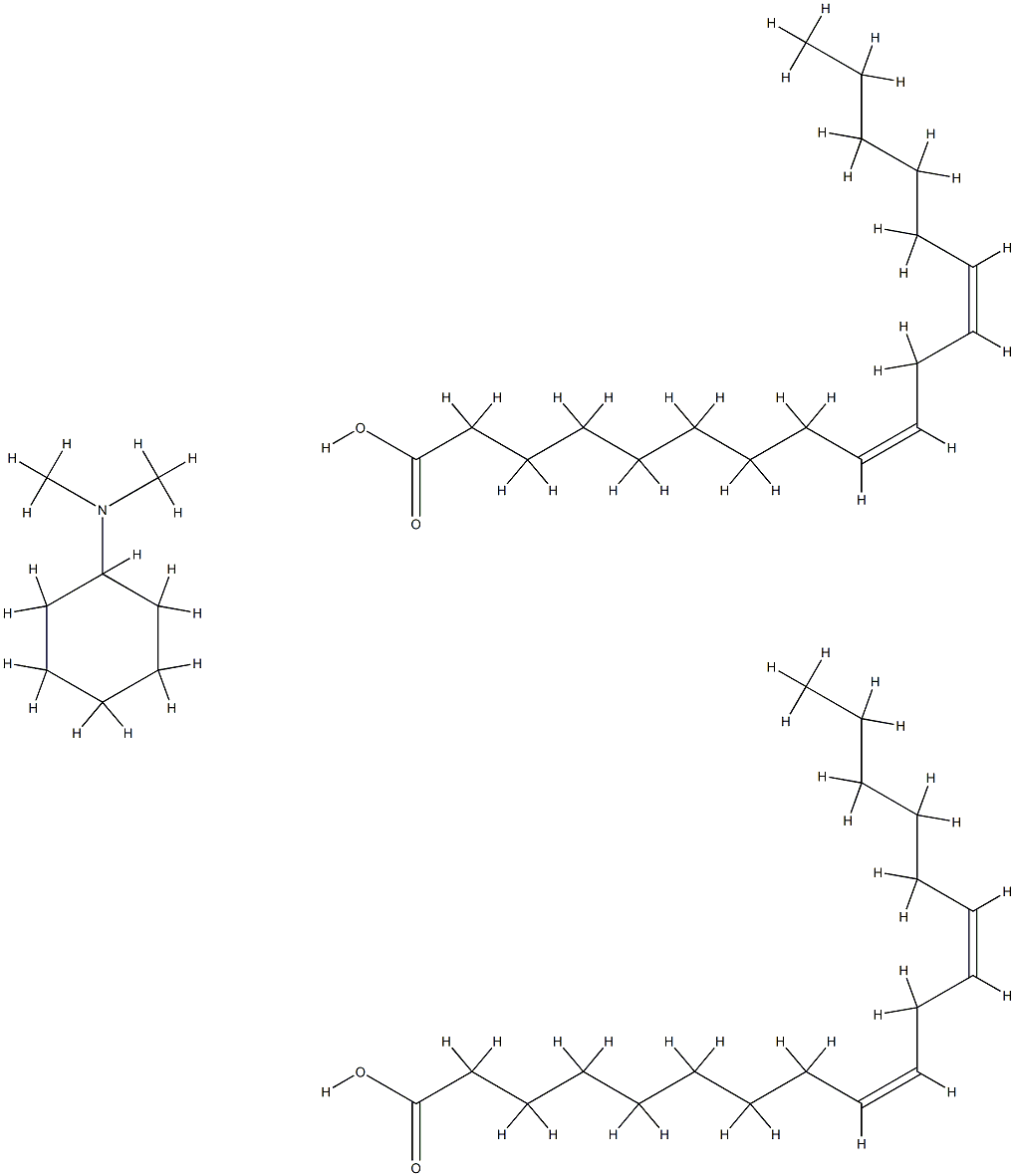 (9Z,12Z)-octadeca-9,12-dienoic acid, dimer, compound with N,N-dimethylcyclohexylamine (1:1) 结构式