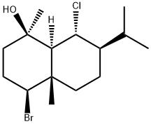 (1R,8aβ)-4α-Bromo-8β-chlorodecahydro-1,4aα-dimethyl-7α-isopropylnaphthalen-1-ol Struktur