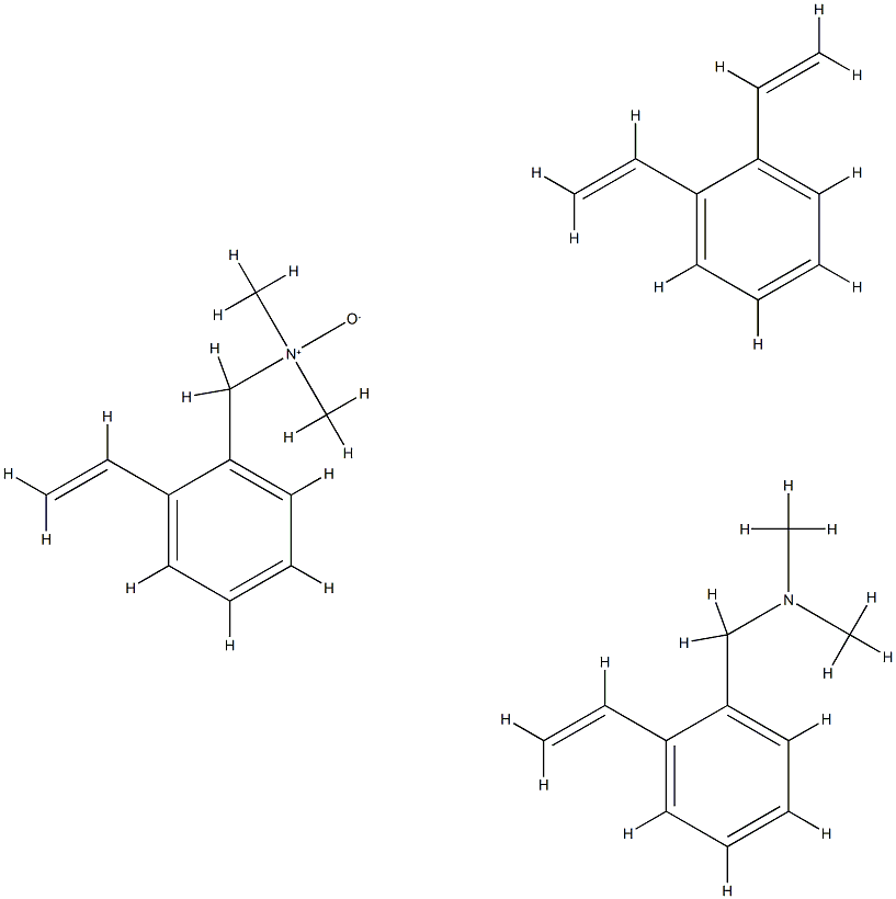 Benzenemethanamine, ar-ethenyl-N,N-dimethyl-, polymer with diethenylbenzene and ar-ethenyl-N,N-dimethylbenzenemethanamine N-oxide Struktur