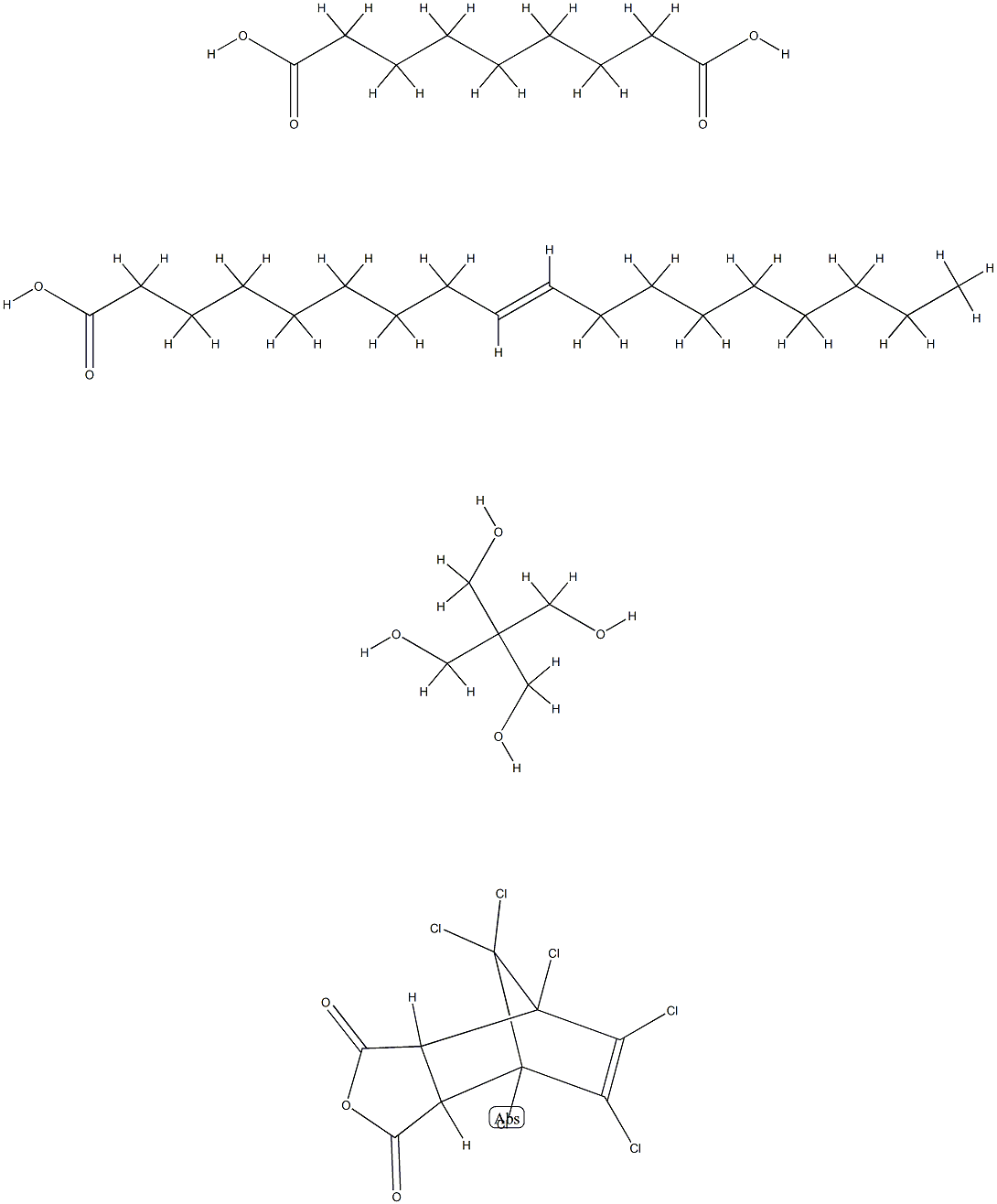 Nonanedioic acid, polymer with 2,2-bis(hydroxymethyl)-1,3-propanediol and 4,5,6,7,8,8-hexachloro-3a, 4,7,7a-tetrahydro-4,7-methanoisobenzofuran-1,3-dione , (Z)-9-octadecenoate Structure