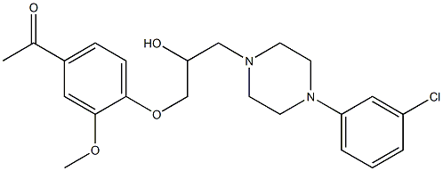 1-(4-{3-[4-(3-chlorophenyl)-1-piperazinyl]-2-hydroxypropoxy}-3-methoxyphenyl)ethanone,667891-23-8,结构式