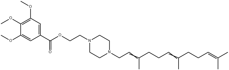 2-[4-(3,7,11-Trimethyl-2,6,10-dodecatrienyl)-1-piperazinyl]ethyl=3,4,5-trimethoxybenzoate,67031-63-4,结构式