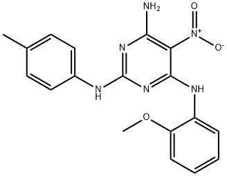 N~4~-(2-methoxyphenyl)-N~2~-(4-methylphenyl)-5-nitropyrimidine-2,4,6-triamine Structure