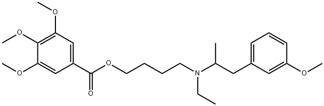 3,4,5-トリメトキシ安息香酸4-[エチル(3-メトキシ-α-メチルフェネチル)アミノ]ブチル 化学構造式