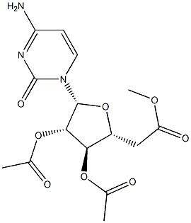 1-(2-O,3-O,5-O-Triacetyl-β-D-arabinofuranosyl)-4-aminopyrimidin-2(1H)-one 结构式