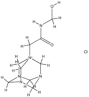 1-[2-[(hydroxymethyl)amino]-2-oxoethyl]-3,5,7-triaza-1-azoniatricyclo[3.3.1.13,7]decane chloride  Structure