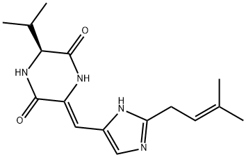 67603-38-7 (6S)-3-[(Z)-[2-(3-Methyl-2-butenyl)-1H-imidazol-4-yl]methylene]-6α-(1-methylethyl)piperazine-2,5-dione