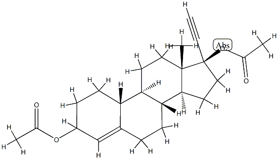 (17R)-19-Norpregn-4-en-20-yne-3ξ,17-diol diacetate Structure
