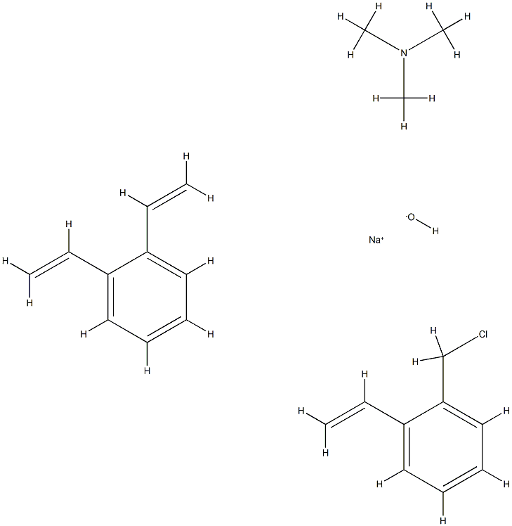 Methanamine, N,N-dimethyl-, reaction products with (chloromethyl)ethenylbenzene-divinylbenzene polymer and sodium hydroxide Struktur