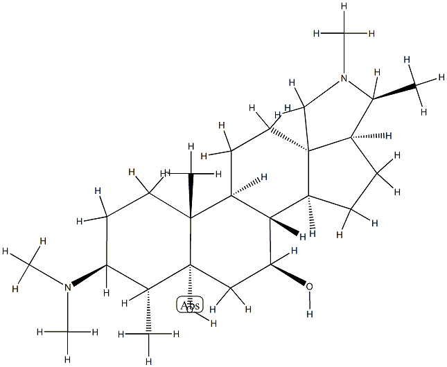 3β-(Dimethylamino)-4α-methyl-5α-conanine-5,7β-diol,6869-47-2,结构式