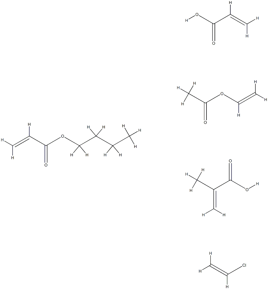 2-Propenoic acid, 2-methyl-, polymer with butyl 2-propenoate, chloroethene, ethenyl acetate and 2-propenoic acid|
