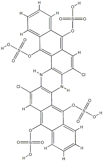 (7,16-DICHLORO-6,15-DIHYDROANTHRAZINE-5,9,14,18-TETRYL) TETRASULPHATE 结构式