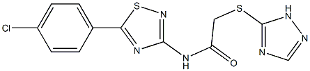 N-[5-(4-chlorophenyl)-1,2,4-thiadiazol-3-yl]-2-(1H-1,2,4-triazol-3-ylsulfanyl)acetamide 结构式