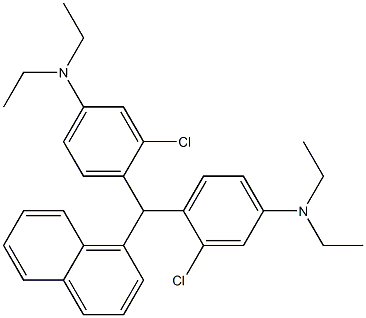 3-chloro-4-[(2-chloro-4-diethylamino-phenyl)-naphthalen-1-yl-methyl]-N ,N-diethyl-aniline 结构式