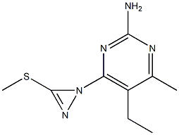 2-Pyrimidinamine,5-ethyl-4-methyl-6-[3-(methylthio)-1H-diazirin-1-yl]-(9CI) 化学構造式
