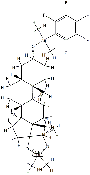 (5'S)-3α-[[Dimethyl(pentafluorophenyl)silyl]oxy]-2',2',5'-trimethylspiro[5β-androstane-17,4'-[1,3]dioxa[2]silacyclopentane],69745-69-3,结构式