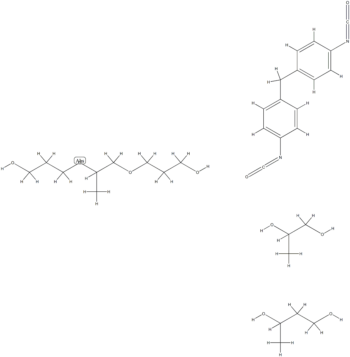 1,3-Butanediol, polymer with 1,1'-methylenebis[4-isocyanatobenzene], [(1-methyl-1,2-ethanediyl)bis(oxy)]bis[propanol] and 1,2-propanediol 化学構造式