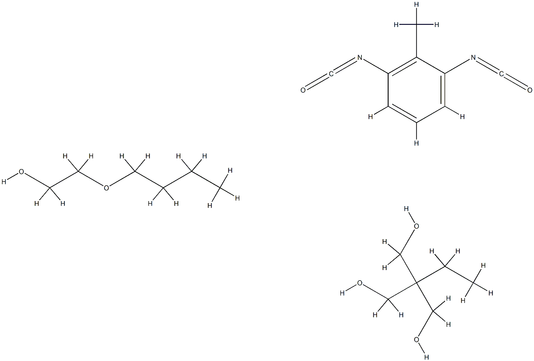 1,3-Propanediol, 2-ethyl-2-(hydroxymethyl)-, polymer with 1,3-diisocyanatomethylbenzene, 2-butoxyethanol-blocked 化学構造式