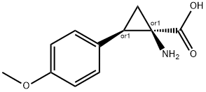 Cyclopropanecarboxylic acid, 1-amino-2-(4-methoxyphenyl)-, (1R,2R)-rel- (9CI) 化学構造式