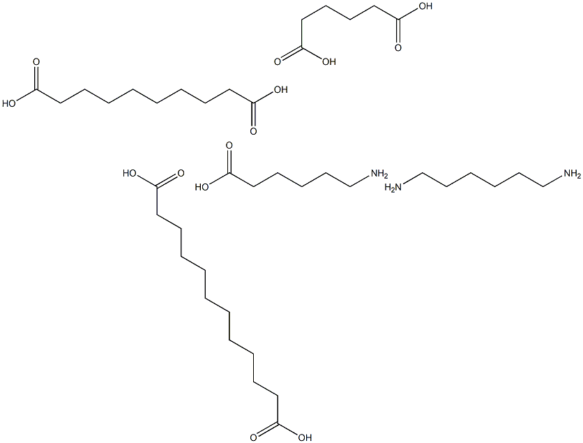 Dodecanedioic acid, polymer with 6-aminohexanoic acid, decanedioic acid, 1,6-hexanediamine and hexanedioic acid,71215-68-4,结构式