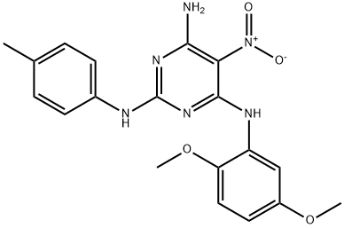 N~4~-(2,5-dimethoxyphenyl)-N~2~-(4-methylphenyl)-5-nitropyrimidine-2,4,6-triamine Structure