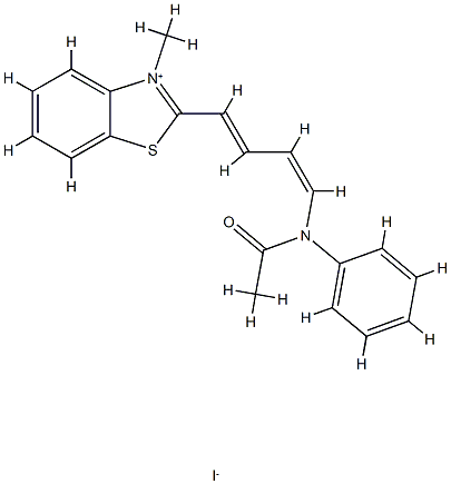 Benzothiazolium,2-[4-(acetylphenylamino)-1,3-butadien-1-yl]-3-methyl-, iodide (1:1) 结构式