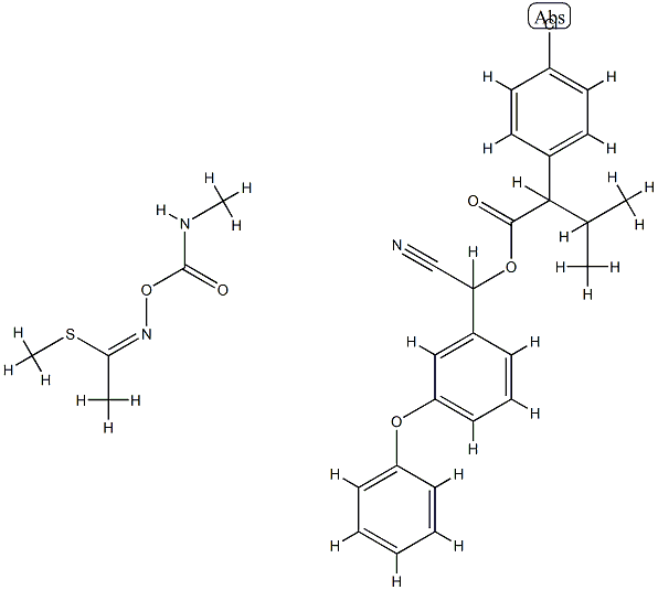 Benzeneacetic acid, 4-chloro-alpha-(1-methylethyl)-, cyano(3-phenoxyph enyl)methyl ester mixt. with methyl N-(((methylamino)carbonyl)oxy)etha nimidothioate 化学構造式