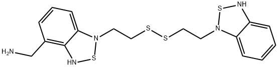 [7-[2-[2-(8-thia-7,9-diazabicyclo[4.3.0]nona-3,5,9-trien-7-yl)ethyldis ulfanyl]ethyl]-8-thia-7,9-diazabicyclo[4.3.0]nona-3,5,9-trien-2-yl]met hanamine 化学構造式