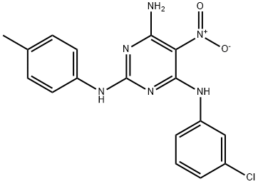 N~4~-(3-chlorophenyl)-N~2~-(4-methylphenyl)-5-nitropyrimidine-2,4,6-triamine Structure