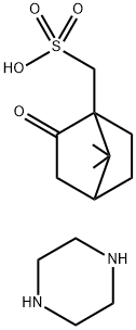 (±)-2-oxobornane-10-sulphonic acid, compound with piperazine Struktur