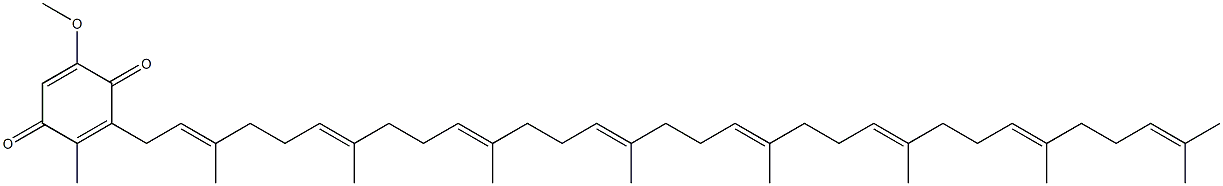 3-Methoxy-6-methyl-5-[(2E,6E,10E,14E,18E,22E,26E)-3,7,11,15,19,23,27,31-octamethyl-2,6,10,14,18,22,26,30-dotriacontaoctenyl]-2,5-cyclohexadiene-1,4-dione Struktur