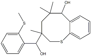 3,4,5,6-Tetrahydro-6-hydroxy-3,5,5-trimethyl-α-[2-(methylthio)phenyl]-2H-1-benzothiocin-3-methanol,72360-99-7,结构式