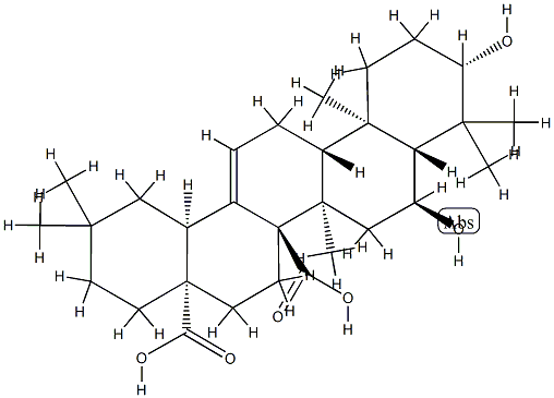 3β,6α-Dihydroxyolean-12-ene-27,28-dioic acid 结构式
