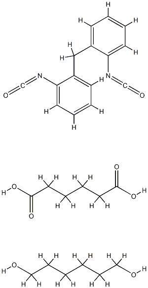 己二酸与1,6-己二醇和1,1'-亚甲基双(异氰酸根合苯)的聚合物 结构式
