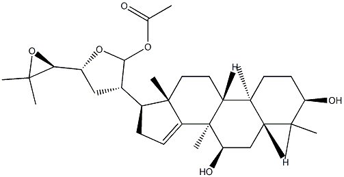 (13S,17S,20S,21S,23R,24S)-21,23:24,25-Diepoxy-4,4,8-trimethyl-5α-cholest-14-ene-3α,7α,21-triol 21-acetate Structure