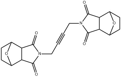 N,N'-(2-ブチン-1,4-ジイル)ビス(7-オキサビシクロ[2.2.1]ヘプタン-2,3-ジカルボイミド) 化学構造式