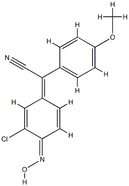 α-(4-Hydroxyimino-3-chloro-2,5-cyclohexadien-1-ylidene)-4-methoxybenzeneacetonitrile|