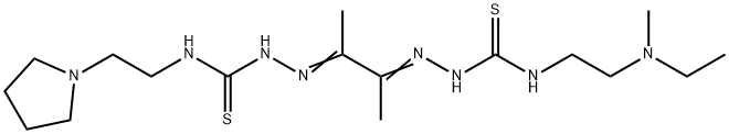 4-[2-(N-Ethyl-N-methylamino)ethyl]-4'-[2-(pyrrolidin-1-yl)ethyl][1,1'-(1,2-dimethyl-1,2-ethanediylidene)bisthiosemicarbazide] 结构式