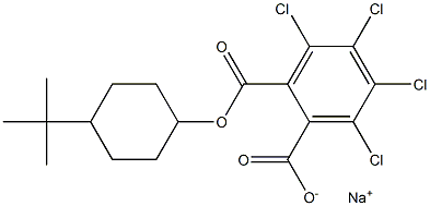 3,4,5,6-テトラクロロ-1,2-ベンゼンジカルボン酸1-(4-tert-ブチルシクロヘキシル)2-ナトリウム 化学構造式