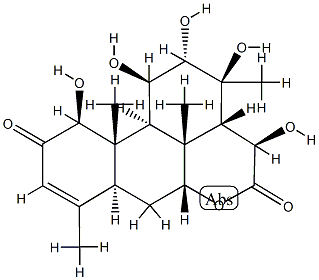 (3S)-1,2,3,3aβ,4,6aβ,7,7aα,11,11a,11bα,11c-ドデカヒドロ-1β,2α,3,4β,11β-ペンタヒドロキシ-3,8,11aβ,11cβ-テトラメチルフェナントロ[10,1-bc]ピラン-5,10-ジオン 化学構造式