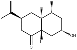 (3S,8aS)-Decahydro-7α-hydroxy-4aα,5α-dimethyl-3β-(1-methylvinyl)naphthalen-1-one 结构式