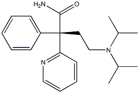 [αS,(+)]-α-[2-(ジイソプロピルアミノ)エチル]-α-フェニル-2-ピリジンアセトアミド 化学構造式