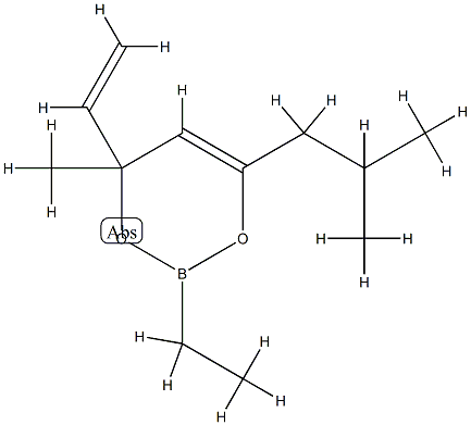 4-Ethenyl-2-ethyl-4-methyl-6-(2-methylpropyl)-4H-1,3,2-dioxaborin 结构式