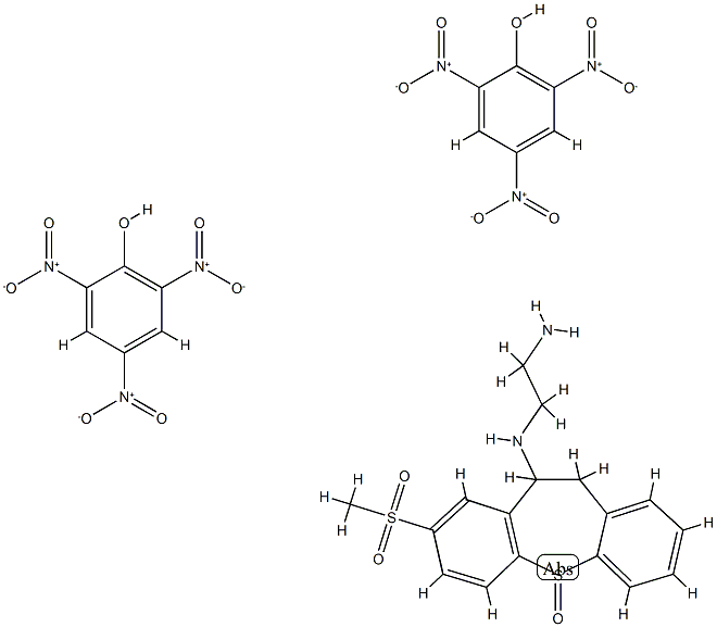 1,2-Ethanediamine, N-(10,11-dihydro-8-(methylsulfonyl)dibenzo(b,f)thie pin-10-yl)-, S-oxide, compd. with 2,4,6-trinitrophenol (1:2) 化学構造式